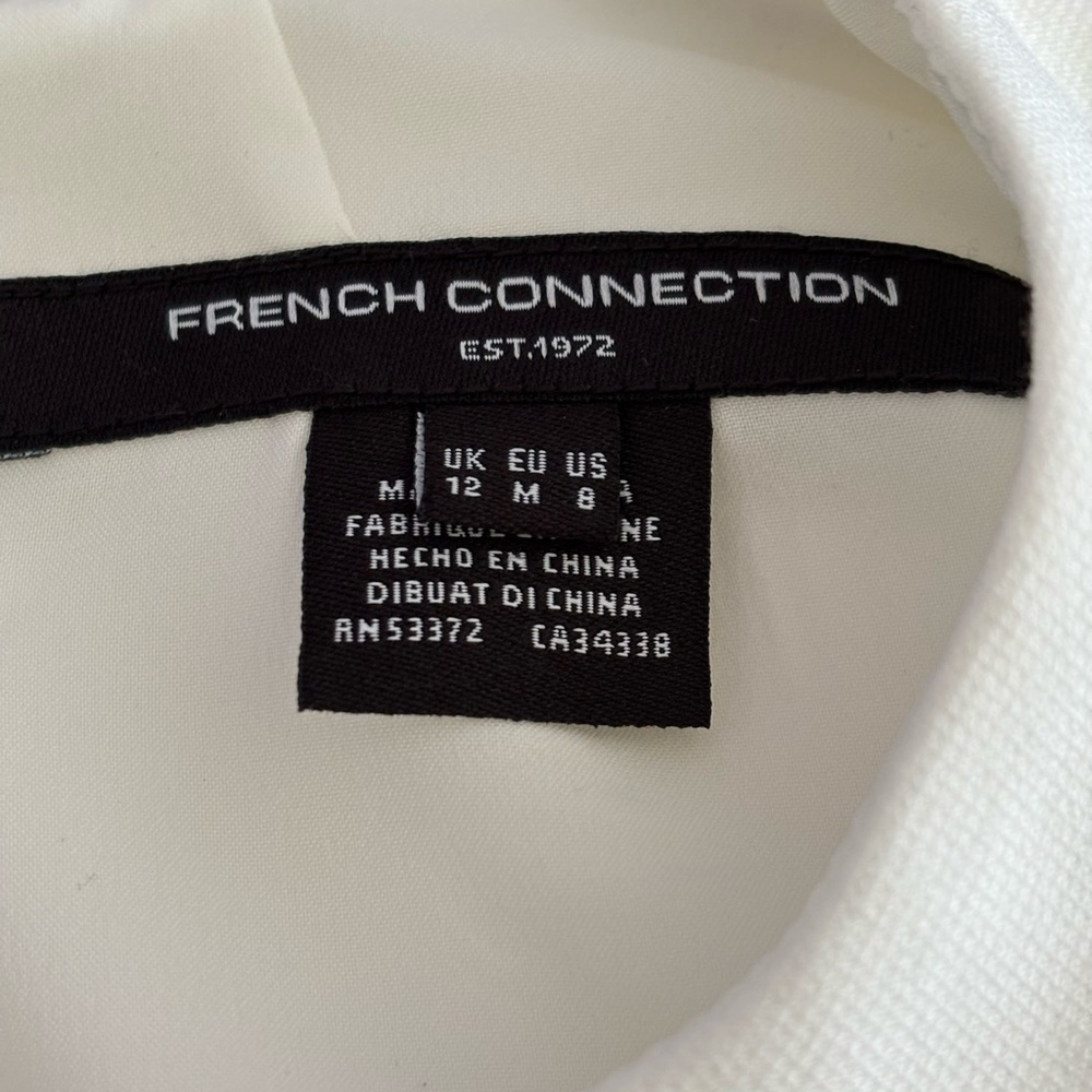 French Connection White Cap Sleeve Sheath Dress Size 8 | Elegant Minimalist NWOT - Picture 10 of 11